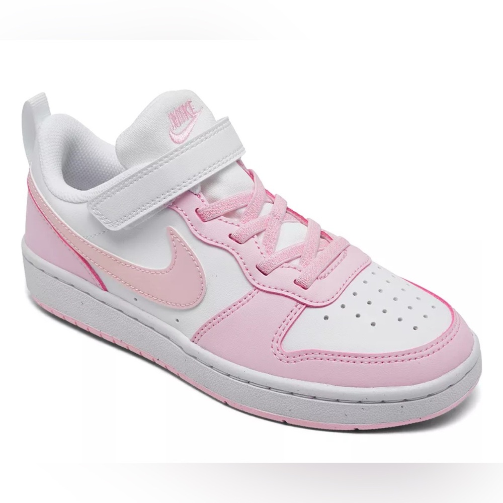Nike Court Borough Low 2 (Little Kids) – Pink/White – Size 2Y – New with Tags